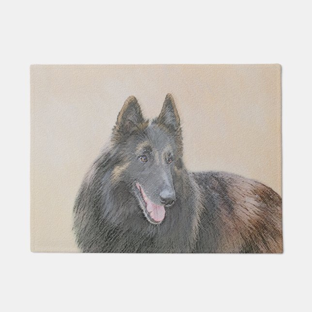 Felpudo Pintura de Tervuren belga - Arte de perro original (Anverso)
