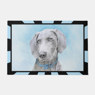 Felpudo Pintura de Weimaraner - Arte de Perro Original.