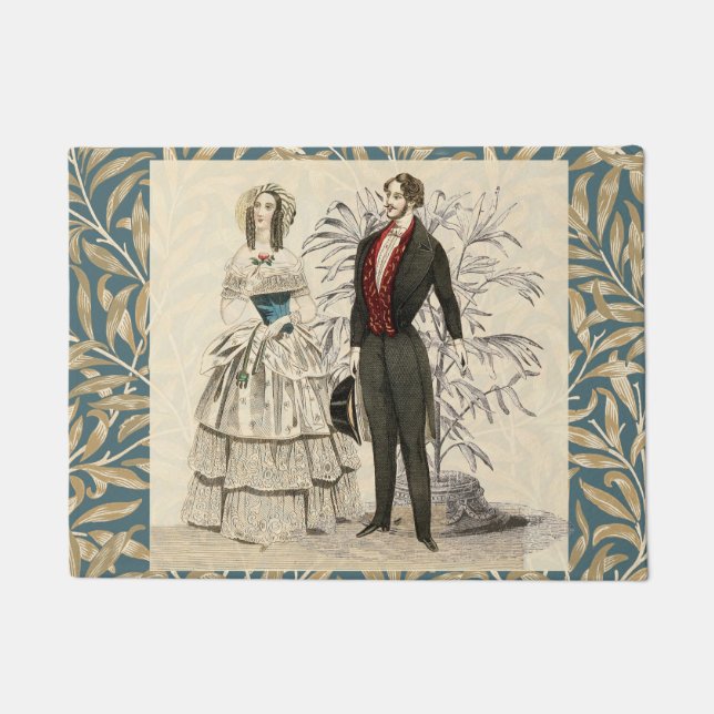 Felpudo Pintura del matrimonio Boda victoriano de 1844 (Anverso)