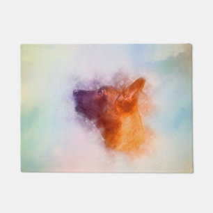 Felpudo Pintura del perrito de Malinois del belga -