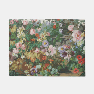 Felpudo Pintura floral de flores coloridas vintage bonitas
