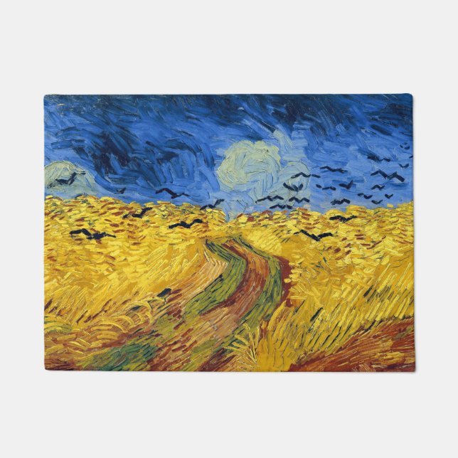 Felpudo Pintura impresionista de Van Gogh Wheat Fields (Anverso)