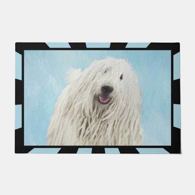 Felpudo Pintura Komondor - Arte Perro Original Cuto (Anverso)