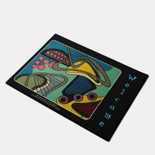 Felpudo pintura 'Mid-Century Modern Abstract Aquatic' en