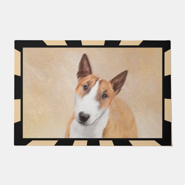 Felpudo Pintura Miniatura de Bull Terrier - Cute Original  (Anverso)