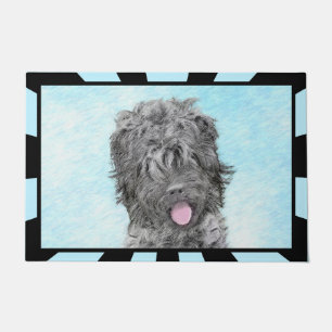 Felpudo Pintura negra del territorio ruso - Perro original