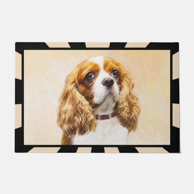 Felpudo Pintura original del Cavalier King Charles Spaniel (Anverso)