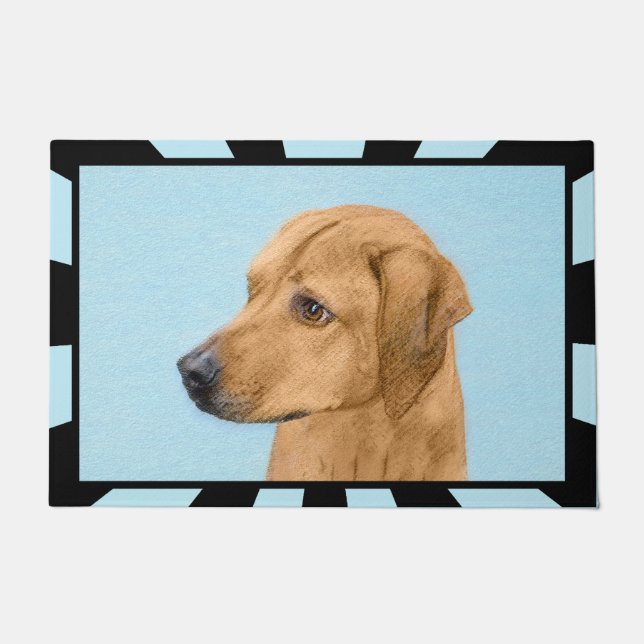 Felpudo Pintura Ridgeback Rhodesiana - Arte Perro Original (Anverso)