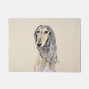 Felpudo Pintura Saluki (Amanecer) - Arte Perro Original.
