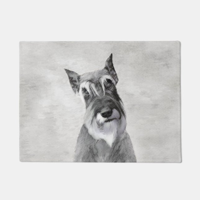 Felpudo Pintura Schnauzer (gigante) - Arte de perros (Anverso)