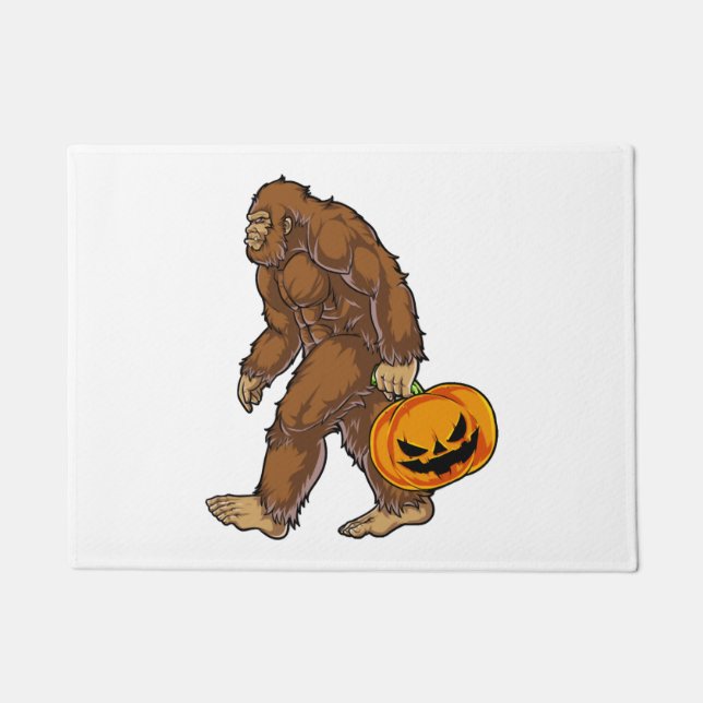 Felpudo Pisos delanteros Sasquatch con camiseta de calabaz (Anverso)