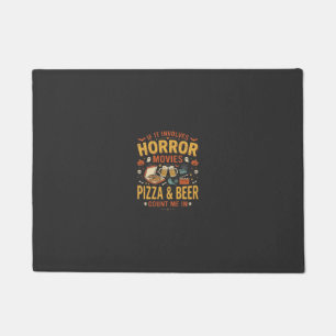 Felpudo Pizza Cerveza Películas De Terror Diseño De Hallow