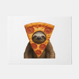 Felpudo Pizza de perezoso divertida broma rara meme lindo 