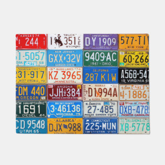 Felpudo Placas coloridas del vintage del Doormat de los