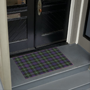 Felpudo Plaid Clan MacKenzie Green Purple Check Tartan