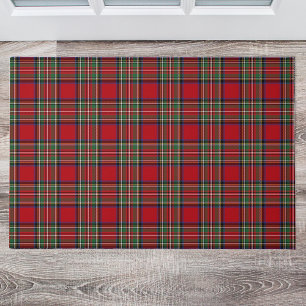 Felpudo Plaid Clan Stewart Green Red Blue Check Tartán