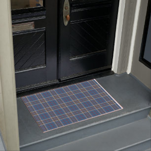 Felpudo Plaid Clan Thompson Gray Blue Check Tartán