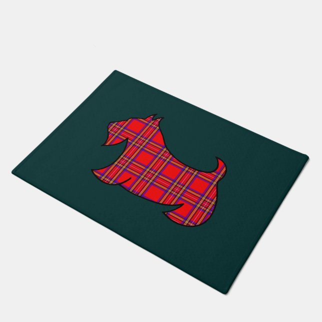 Felpudo Plaid Scottish Terrier Doormat (Angular)