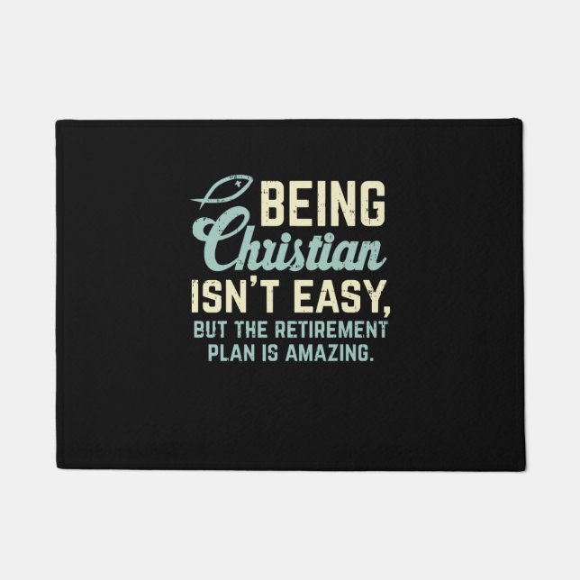 Felpudo Plan de Jubilación Cristiana Dios Jesús Fe Religio (Anverso)