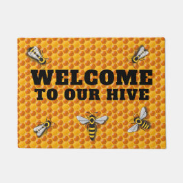 Felpudo Plantilla de Bee Hive Honeycomb
