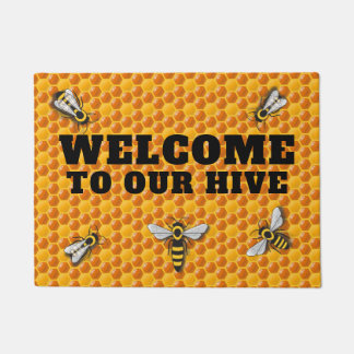 Felpudo Plantilla de Bee Hive Honeycomb