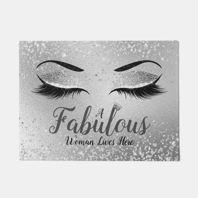 Felpudo Plata Fabulous Women Purpurina Eyes Doormat (Anverso)