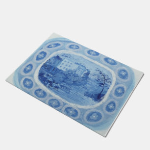 Felpudo Plato de Plata Azul Chinoiserie