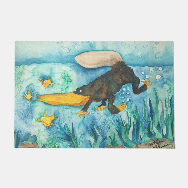 Felpudo "Platty" el Platypus por Mike Quinn (Anverso)