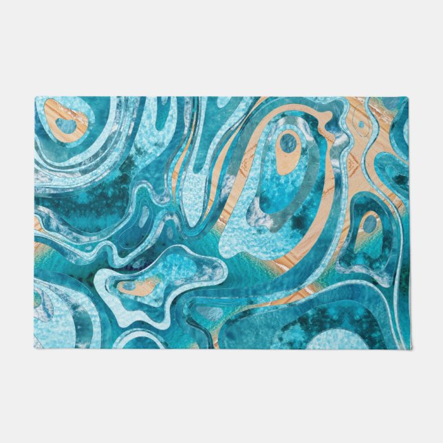 Felpudo Playa Marble Ocean (Anverso)