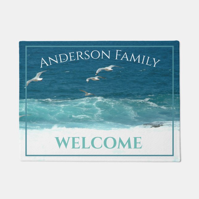 Felpudo Playa personalizada Vibes Ocean Waves Doing Mat (Anverso)