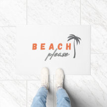 playa, por favor. palmera. Door Mat moderno
