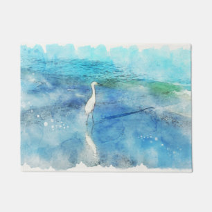 Felpudo Playa tropical en Verde azulado Aqua Turquoise Blu