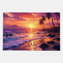 Felpudo Playa Tropical Personalizada Sunset - Costa Dreamy