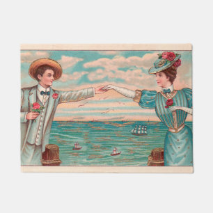 Felpudo Playa Victoriana Amor Dressy Ocean Boda Pareja