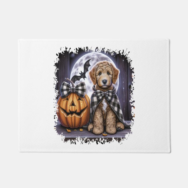 Felpudo Plaza de Halloween del perro Labradoodle (Anverso)