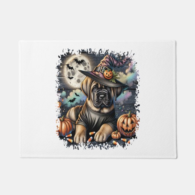 Felpudo Plaza Mastiff Dog Halloween (Anverso)
