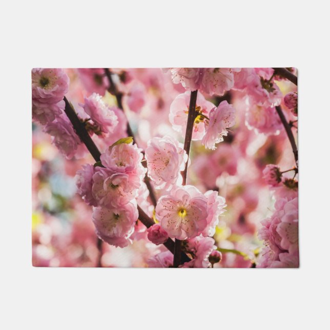 Felpudo Pluma de flores - Paradismo rosa (Anverso)