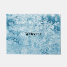 plumas azules abstractas y copos de nieve