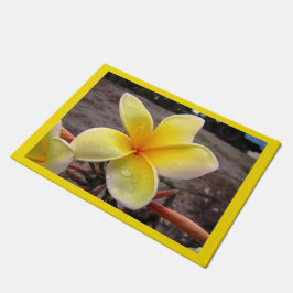Felpudo Plumeria amarilla personalizado - Frangipani Puert