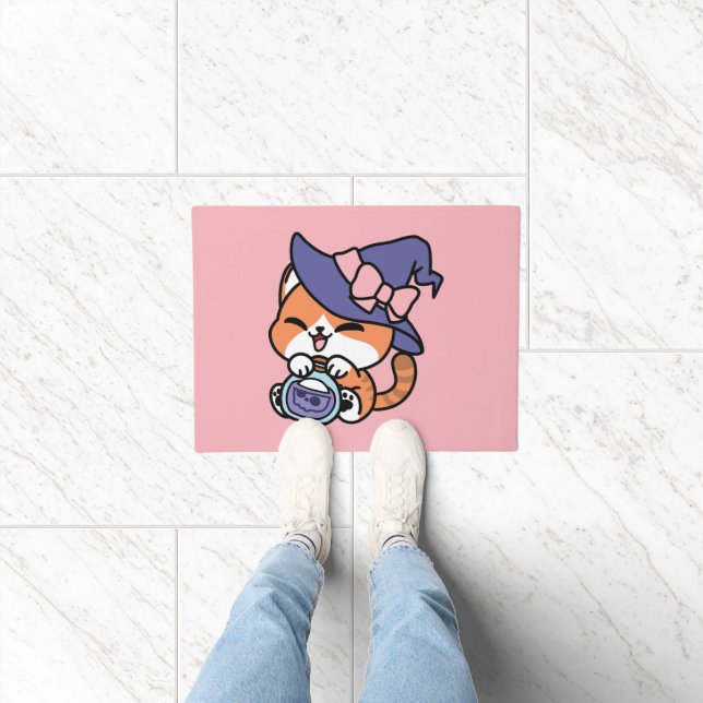Felpudo Poción de Bruja Atigrada – Diseño de Gato de Hallo (Interior)