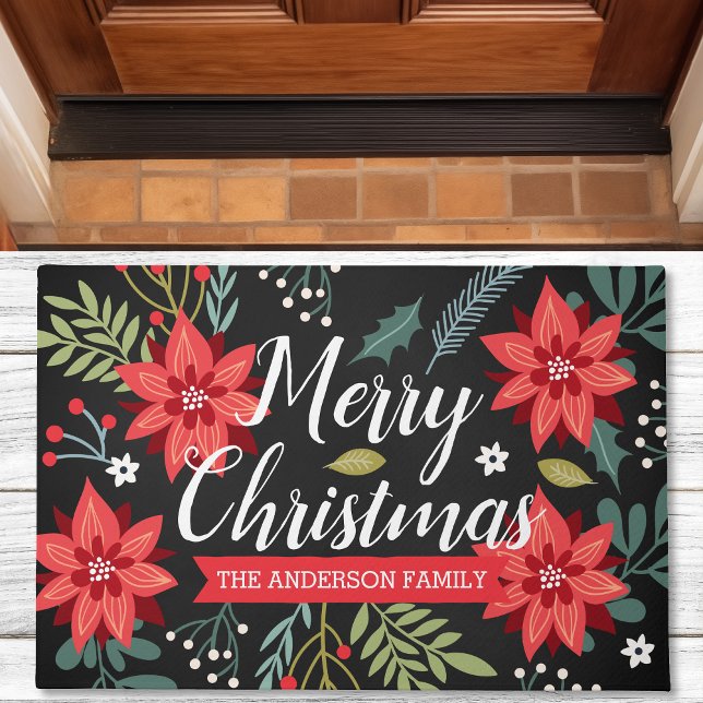 Felpudo Poinsettia de Navidad Personalizada (Subido por el creador)
