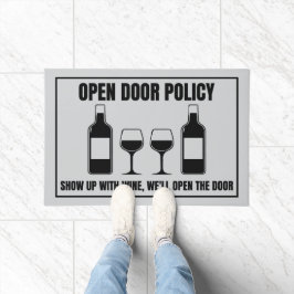Felpudo Política de Puerta Abierta al Vino