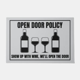 Felpudo Política de puertas abiertas de vinos