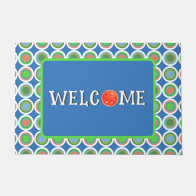 Felpudo Polka Polka Dot Naranja Green Blue Ball (Anverso)