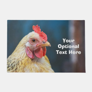 Felpudo Pollo de texto personalizado