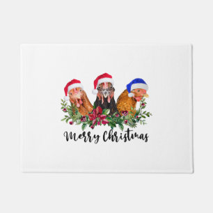 Felpudo Pollo navideño