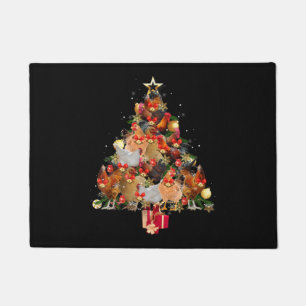 Felpudo Pollos Árbol de Navidad Fa de juego de arándanos