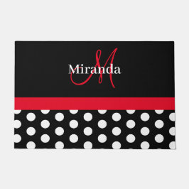 Felpudo Polo de escritura rojo blanco negro