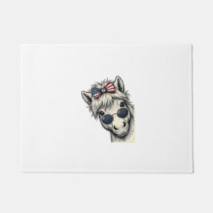 Felpudo Poni Patriótico Con Gafas De Sol Diseño Vectorial