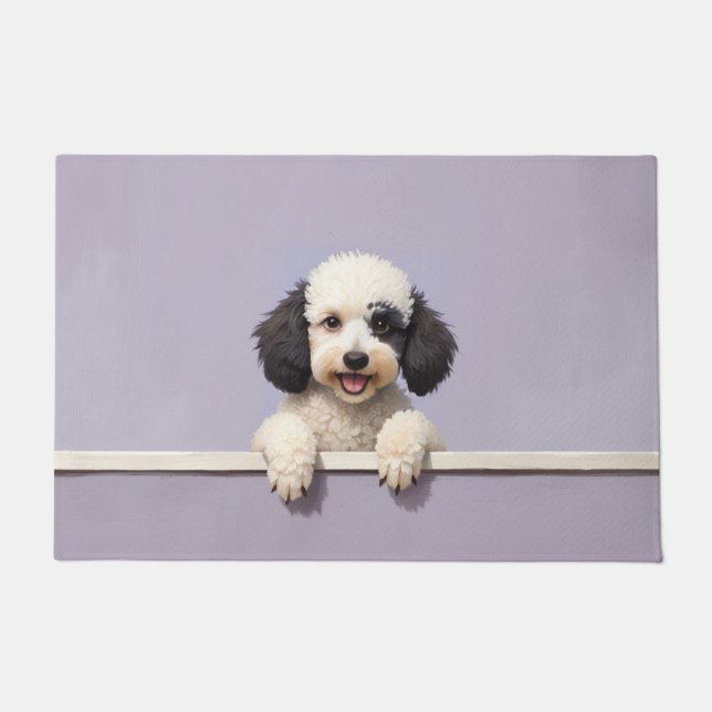 Felpudo Poodle Dog Doormat Art (Anverso)